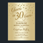 サプライズ30th誕生日パーティー-金ゴールド 招待状<br><div class="desc">驚きの30th誕生日パーティの招待状エレガントデザインとフェイクグリッター金ゴールド。機能スクリプトフォントと紙吹雪。応援30年！メッセージもしメッセージの年齢がカスタム必要だ。</div>