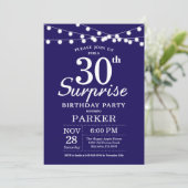 サプライズ30th誕生日招待状ネイビーブルー 招待状 (スタンド正面)