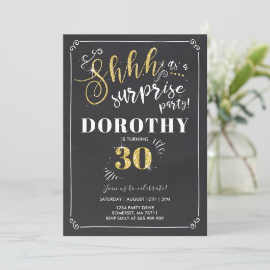 サプライズ30th誕生日招待状ヴィンテージサプライズ 招待状 (スタンド正面)