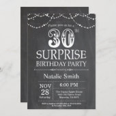 サプライズ30th誕生日招待状Chalkboard 招待状 (正面/裏面)