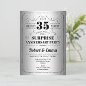 サプライズ35周年パーティー - シルバー ブラック 招待状 (スタンド正面)