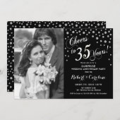 サプライズ35周年記念 フォトシルバー ブラック 招待状 (正面/裏面)