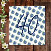 サプライズ40歳の誕生日パーティーブルーアジサイ 招待状