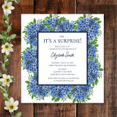 サプライズ40歳の誕生日パーティーブルーアジサイ 招待状