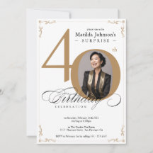 サプライズ40歳誕生日ホワイトゴールドエレガントカスタム