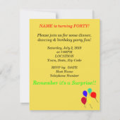 サプライズ40歳誕生日風船 招待状 (裏面)