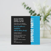 サプライズ40歳誕生日 現代的なターコイズブルー W1435 招待状 (スタンド正面)