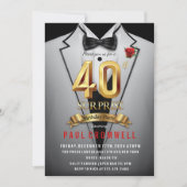 サプライズ40th誕生日タキシード招待状 招待状 (正面)