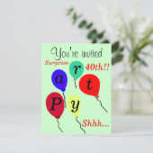 サプライズ40th誕生日バルーンパーティの招待状 招待状 (スタンド正面)