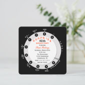 サプライズ40th誕生日パーティの招待状ロータリー 招待状 (スタンド正面)