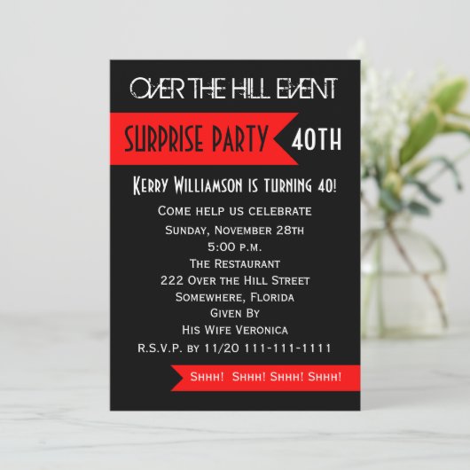 サプライズ40th誕生日パーティの招待状 招待状 (スタンド正面)
