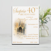 サプライズ40th誕生日パーティの招待状 招待状 (スタンド正面)