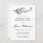 サプライズ40th誕生日パーティーゴルフテーマ 招待状 (正面)