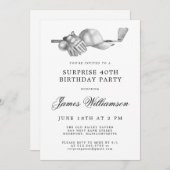 サプライズ40th誕生日パーティーゴルフテーマ 招待状 (正面/裏面)