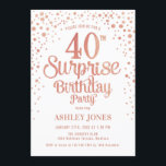 サプライズ40th誕生日パーティー-バラ金ゴールドと白 招待状<br><div class="desc">サプライズ40th誕生日パーティの招待状。白エレガント色のデザインとグリッターのフェイクバラ金ゴールド。スクリプトスタイリッシュのフォントと紙吹雪の機能。メッセージもしメッセージはカスタム年齢。</div>