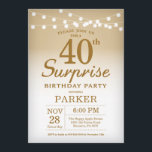 サプライズ40th誕生日招待状金ゴールド 招待状<br><div class="desc">驚きの40th誕生日招待状と金ゴールドストリングライト。金ゴールド誕生日。大人誕生日。男性または女性のBday招待状。第15回16回18回20回21回30回50回70回80回90回100回、年齢は問わない。さらにカスタマイクリックズを行う場合はカスタマイズ、「IT」ボタンをクリックし、このテンプレートを変更するために当社のデザインツールを使用する。</div>