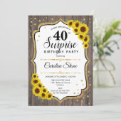 サプライズ40th誕生日 – ひまわり素朴の木 招待状 (スタンド正面)