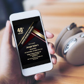 サプライズ40th金ゴールド型バースデーパーティー 招待状