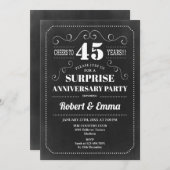 サプライズ45周年パーティー - ブラックボード 招待状 (正面/裏面)