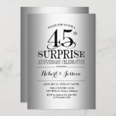 サプライズ45周年結婚記念日 - シルバー 招待状 (正面/裏面)