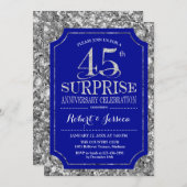サプライズ45周年結婚記念日 - 青銀 招待状 (正面/裏面)