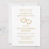 サプライズ50周年結婚記念写真ハート 招待状 (正面)