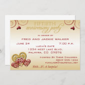 サプライズ50周年結婚記念日パーティー招待状 招待状 (正面/裏面)