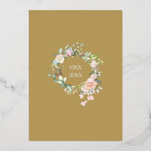 サプライズ50周年結婚記念日パーティー ゴールド 箔招待状 (裏面)