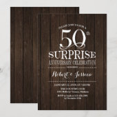 サプライズ50周年結婚記念日 ウッド 招待状 (正面/裏面)