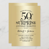サプライズ50周年結婚記念日 - ゴールド 招待状 (正面/裏面)