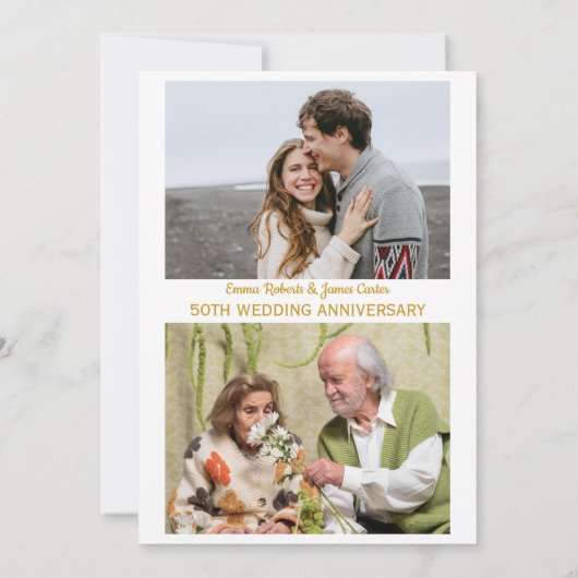 サプライズ50周年記念招待状金ゴールド 招待状 (裏面)