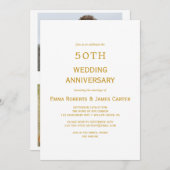 サプライズ50周年記念招待状金ゴールド 招待状 (正面/裏面)