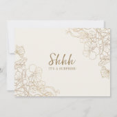 サプライズ50周年記念 フォト - ゴールド フラワー 招待状 (裏面)