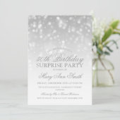 サプライズ50歳の誕生日シルバーボケアイスパークルライト 招待状 (スタンド正面)