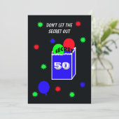 サプライズ50歳の誕生日パーティー招待 SECRET 招待状 (スタンド正面)