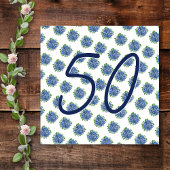 サプライズ50歳の誕生日パーティー青いアジサイ 招待状