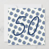 サプライズ50歳の誕生日パーティー青いアジサイ 招待状 (裏面)