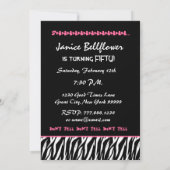 サプライズ50歳の誕生日パーティー·ゼブラモダンさん 招待状 (裏面)