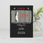 サプライズ50歳誕生日パーティーストライプ 招待状 (スタンド正面)