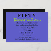 サプライズ50歳誕生日パーティー招待状 招待状 (正面/裏面)