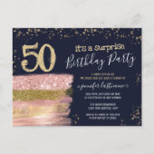 サプライズ50歳誕生日パーティー グリッターケーキ ポストカード (正面)