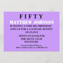 サプライズ50番誕生日招待状