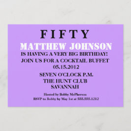 サプライズ50番誕生日招待状 招待状
