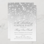 サプライズ50誕生日シルバー《写真》ぼけ味の輝き 招待状 (正面/裏面)