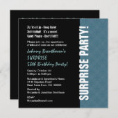 サプライズ50誕生日ダスモダンティブルーW1452 招待状 (正面/裏面)