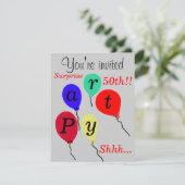 サプライズ50誕生日バルーンパーティの招待状 招待状 (スタンド正面)