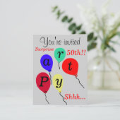 サプライズ50誕生日バルーンパーティの招待状 招待状 (スタンド正面)