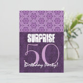 サプライズ50誕生日パープルレーステンプレート01 招待状 (スタンド正面)