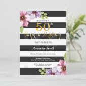 サプライズ50誕生日招待状女性フローラ 招待状 (スタンド正面)