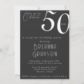 サプライズ50誕生日50と素晴らしいピンアップ 招待状 (裏面)